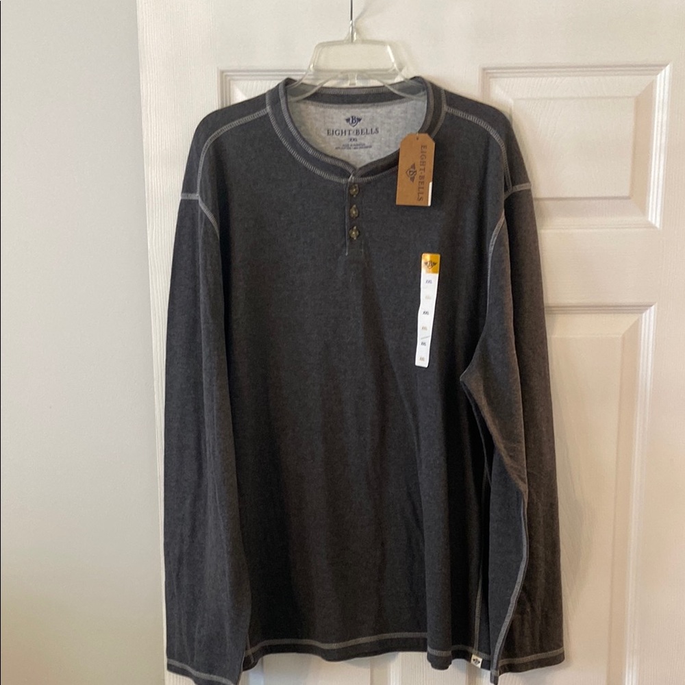 EIGHT BELLS Men's Gray Long Sleeve Shirt size XXL brand new length 32”